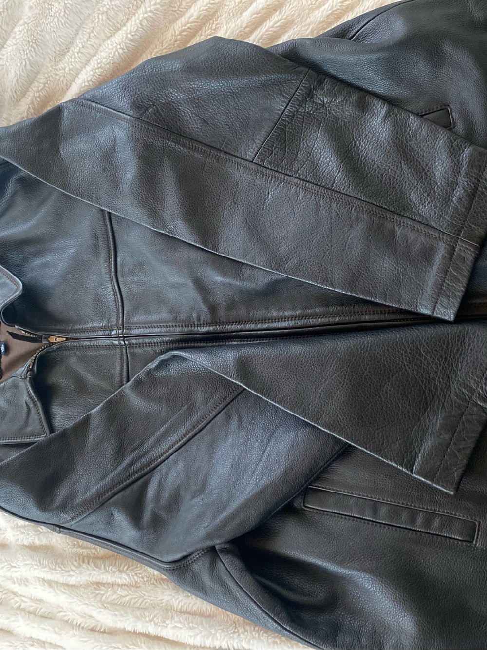 Sonoma Black Leather Bomber Jacket